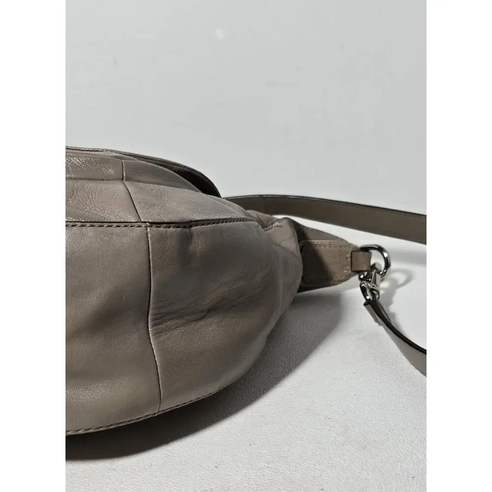 COACH KRISTIN LARGE SATCHEL/Shoulder Bag Taupe SMOOTH LEATHER /Snake Trim 19295